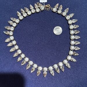 J crew Crystal Teardrop Statement Necklace - Clear/smoke